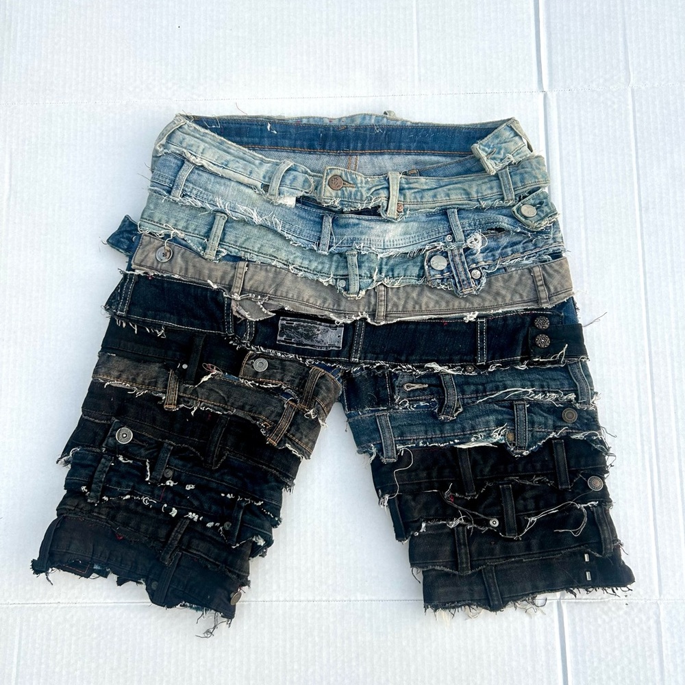 Strap Denim Shorts | Brick Denim - Picture 2 of 7